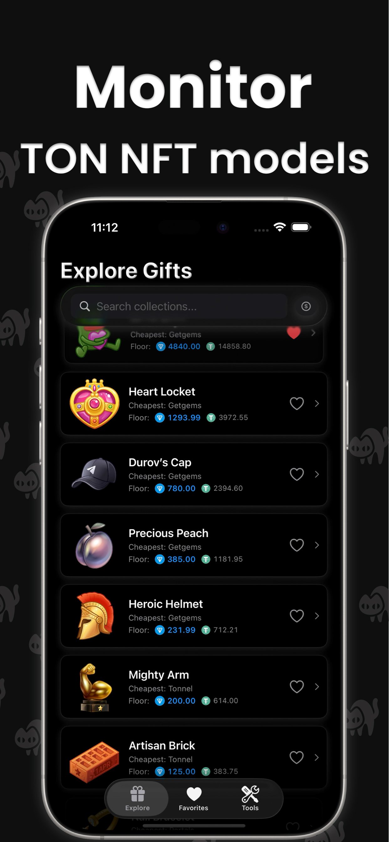 Telegifts app screenshot - Main interface